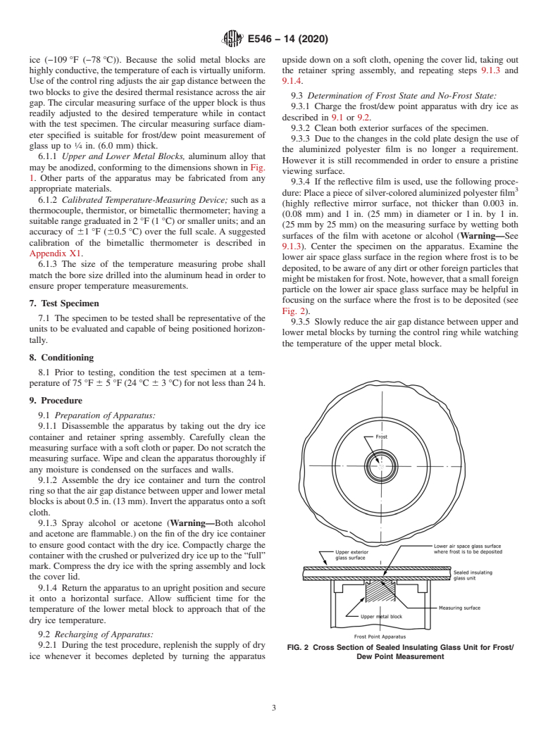 ASTM E546-14(2020) - Standard Test Method for Frost/Dew Point of Sealed Insulating Glass Units