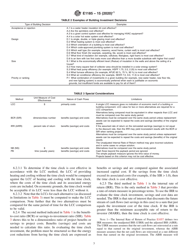 ASTM E1185-15(2020)e1 - Standard Guide for Selecting Economic Methods for Evaluating Investments in Buildings  and Building Systems