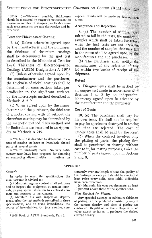 ASTM B141-58 - Specification for Electrodeposited Coatings of Nickel and Chromium on Copper and Copper-Base Alloys (Withdrawn 1966)