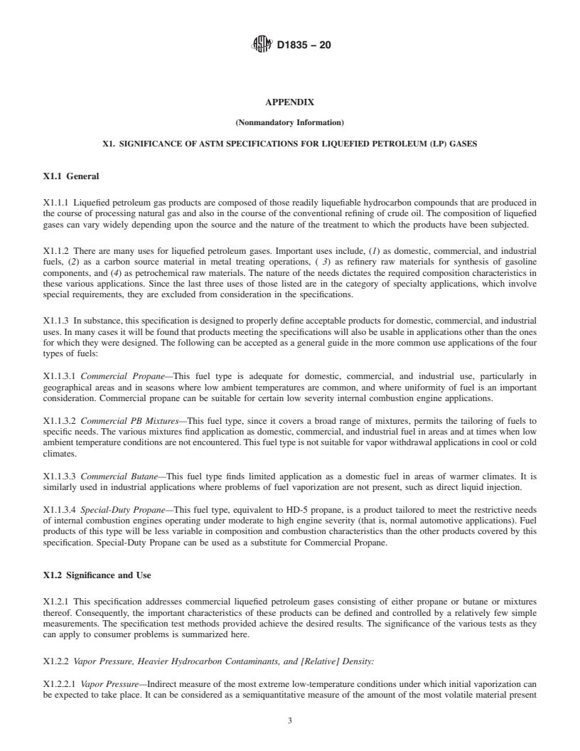 REDLINE ASTM D1835-20 - Standard Specification for Liquefied Petroleum (LP) Gases