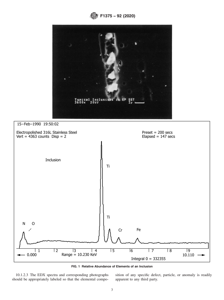 ASTM F1375-92(2020) - Standard Test Method for  Energy Dispersive X-Ray Spectrometer (EDX) Analysis of Metallic  Surface Condition for Gas Distribution System Components (Withdrawn 2023)