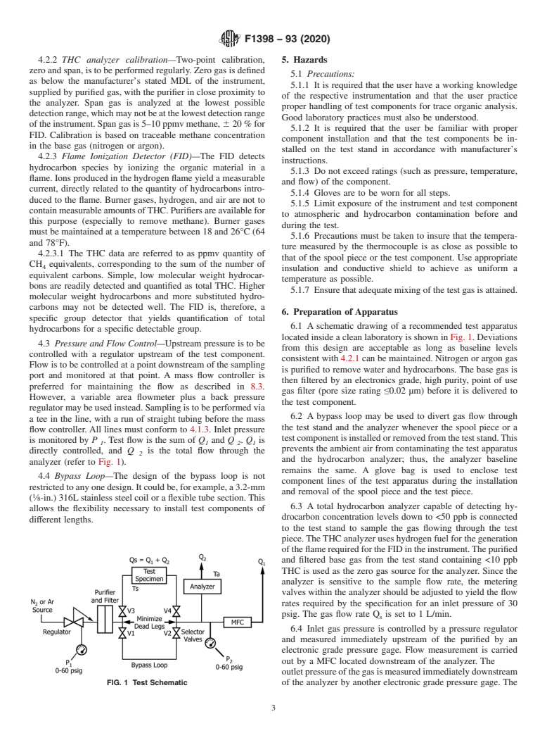 ASTM F1398-93(2020) - Standard Test Method for  Determination of Total Hydrocarbon Contribution by Gas Distribution  System Components