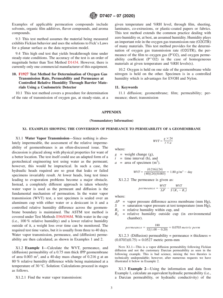 ASTM D7407-07(2020) - Standard Guide for Determining the Transmission of Gases Through Geomembranes