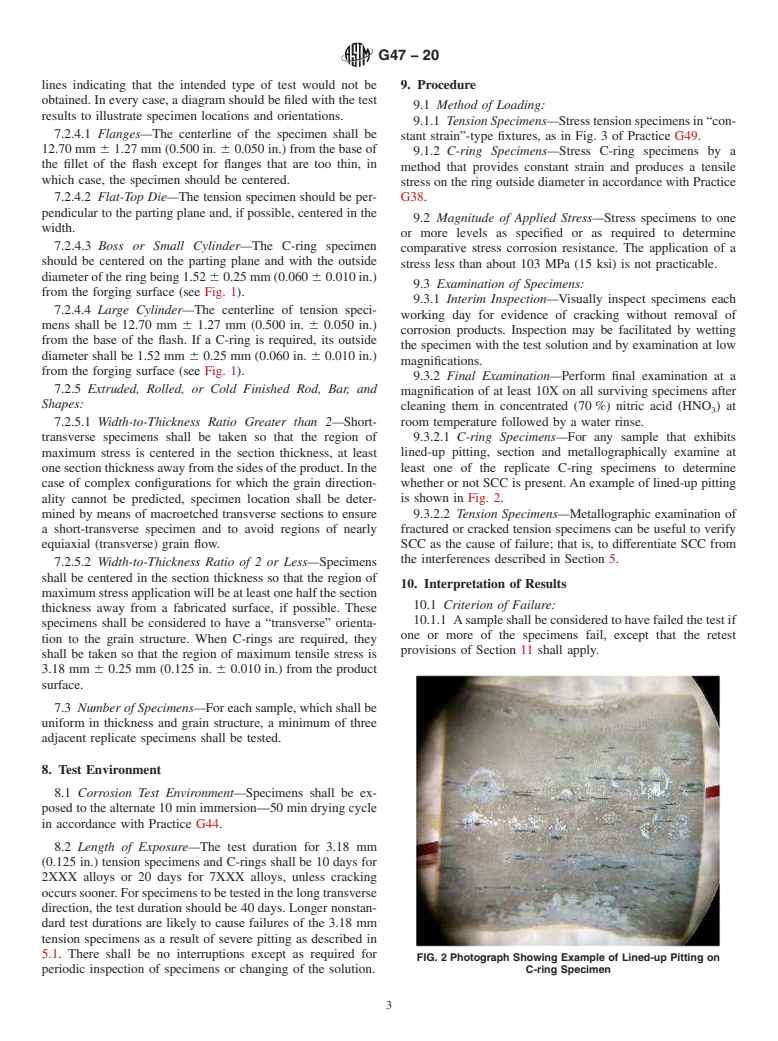 ASTM G47-20 - Standard Test Method for Determining Susceptibility to Stress-Corrosion Cracking of  2XXX and 7XXX Aluminum Alloy Products