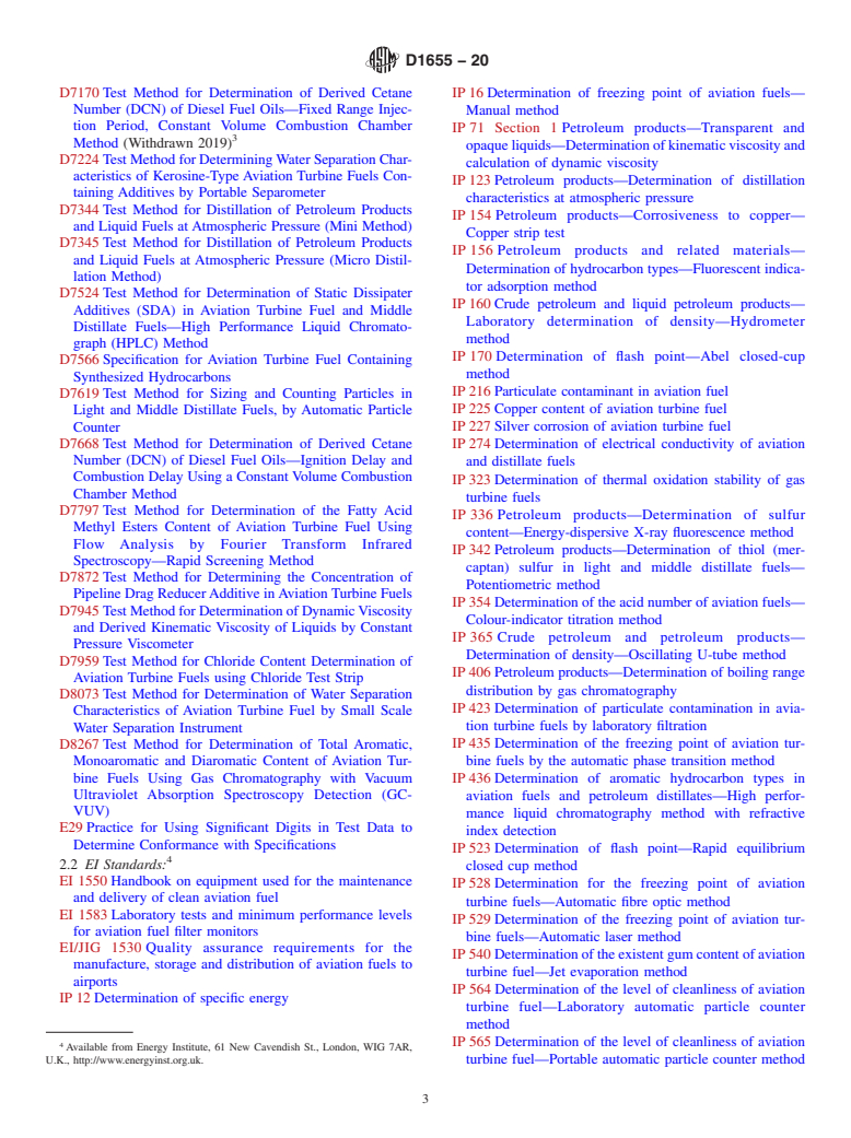 ASTM D1655-20 - Standard Specification for Aviation Turbine Fuels