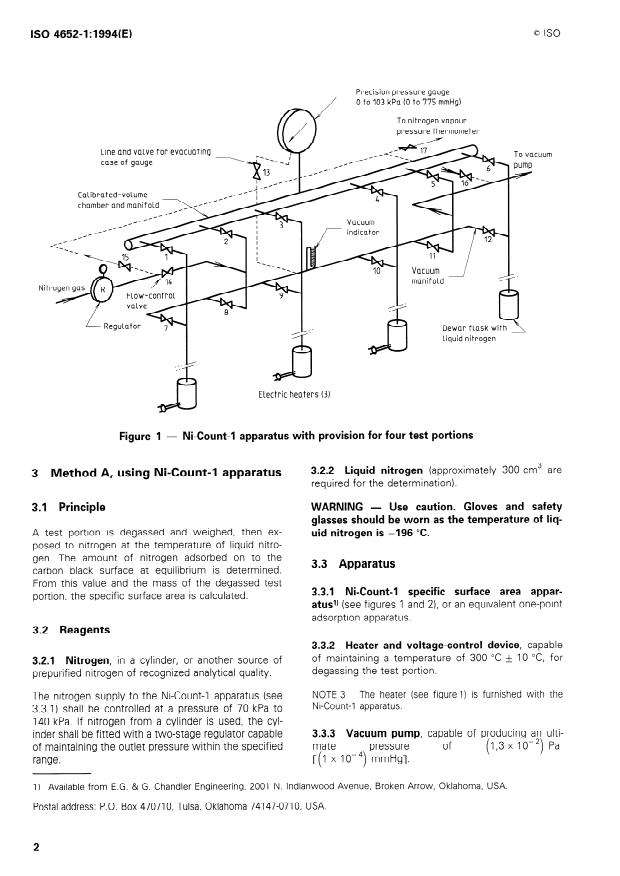 ISO 4652-1:1994 ISO 4652-1:1994 - Rubber compounding ingredients -- Carbon black -- Determination of specific surface area by nitrogen adsorption methods - Page 4 preview
