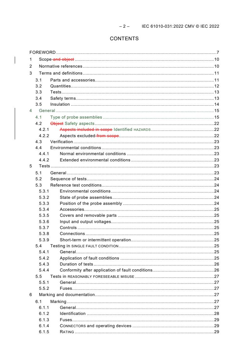 IEC 61010-031:2022 REDLINE IEC 61010-031:2022 CMV - Safety requirements for electrical equipment for measurement, control, and laboratory use - Part 031: Safety requirements for hand-held and hand-manipulated probe assemblies for electrical test and measurement
Released:12/22/2022 - Page 4 preview