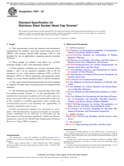 ASTM F837-20 ASTM F837-20 - Standard Specification for Stainless Steel Socket Head Cap Screws - Page 1 preview
