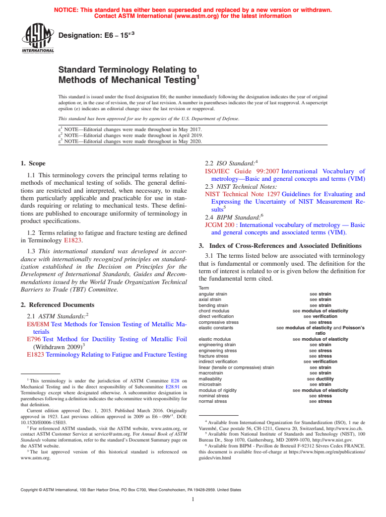 ASTM E6-15e3 - Standard Terminology Relating to  Methods of Mechanical Testing