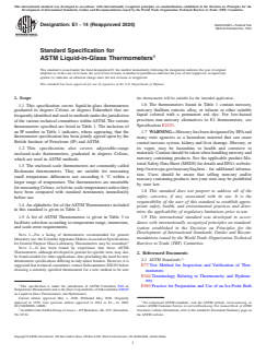 ASTM E1-14(2020) ASTM E1-14(2020) - Standard Specification for ASTM Liquid-in-Glass Thermometers - Page 1 preview