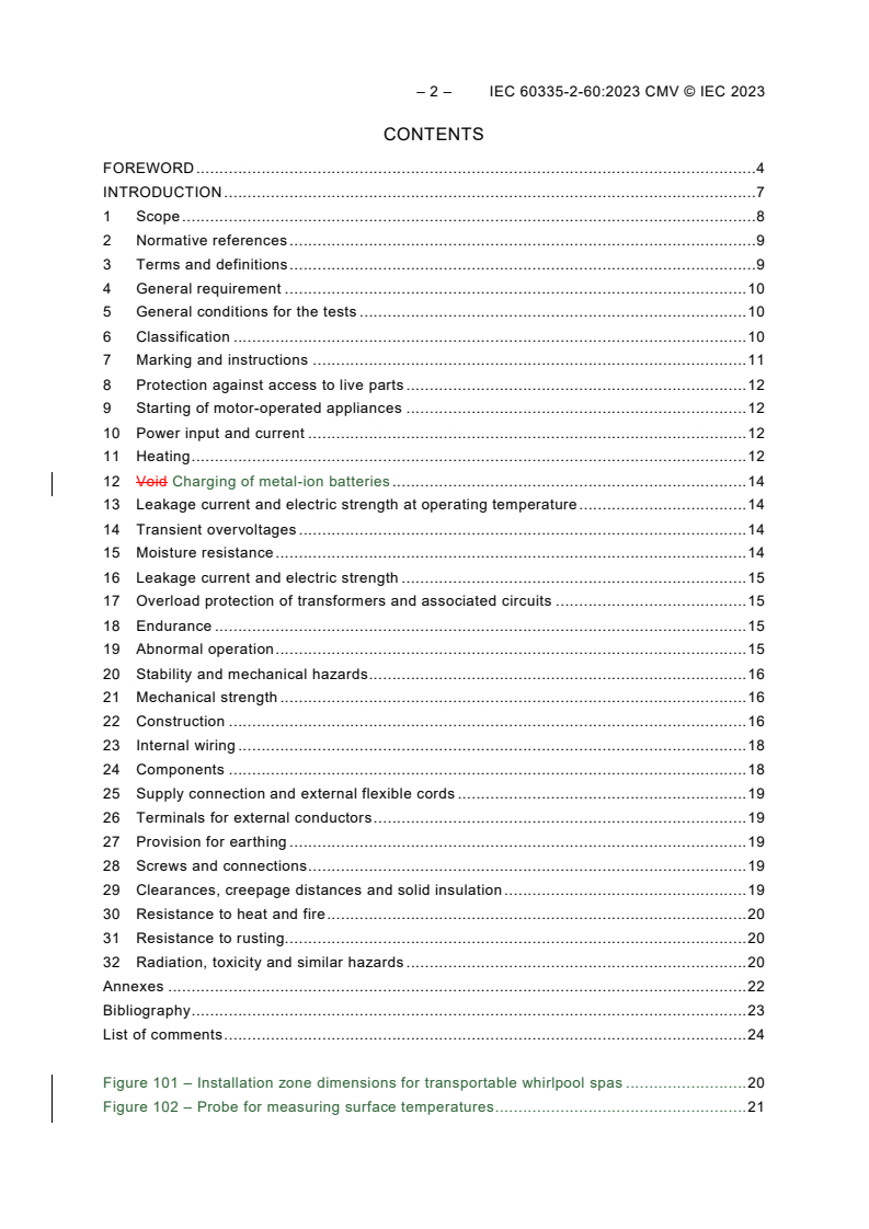 IEC 60335-2-60:2023 REDLINE IEC 60335-2-60:2023 CMV - Household and similar electrical appliances - Safety - Part 2-60: Particular requirements for whirlpool baths and whirlpool spas
Released:12/14/2023
Isbn:9782832280492 - Page 4 preview