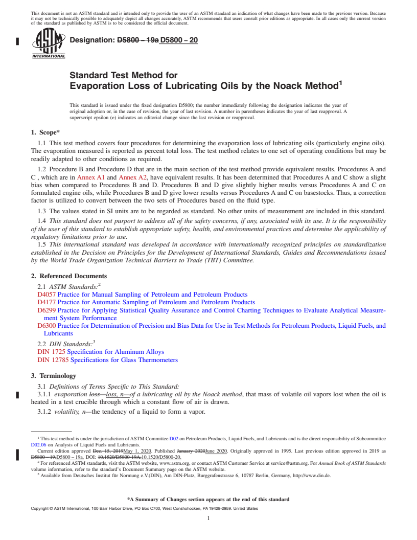 ASTM D5800-20 - Standard Test Method For Evaporation Loss Of ...