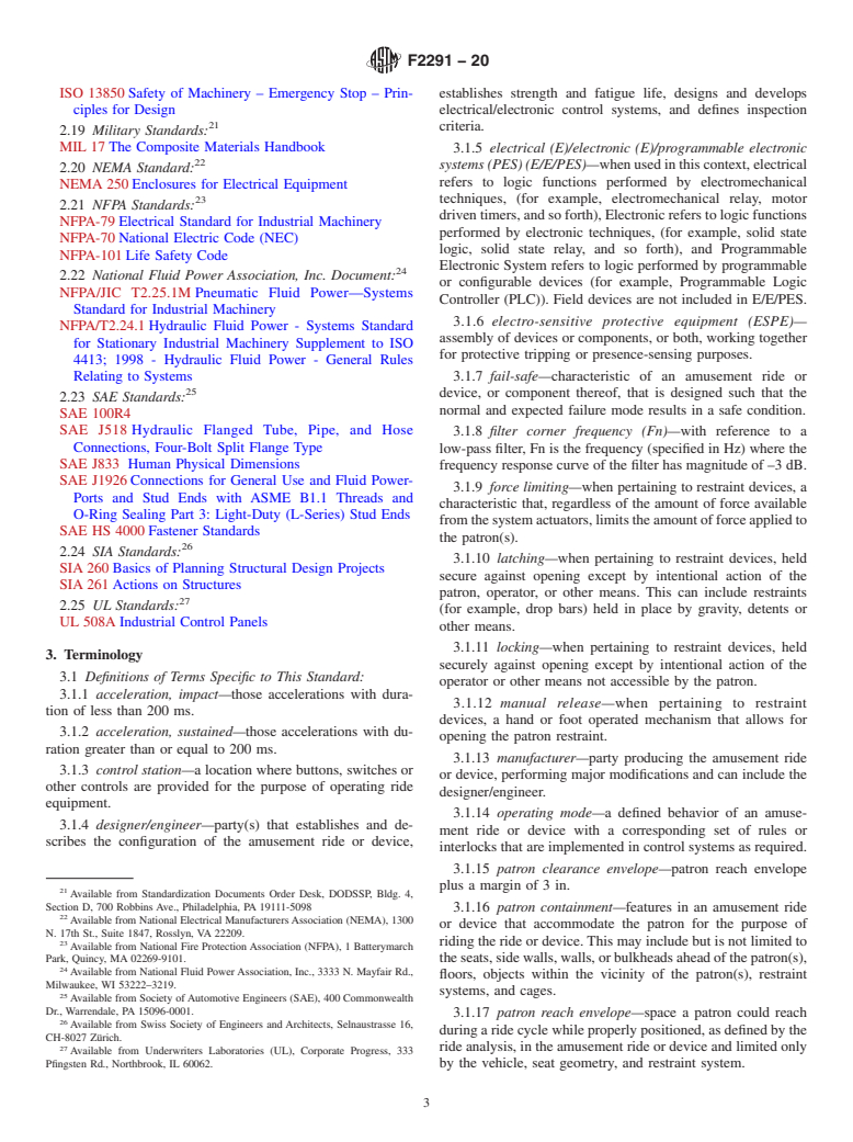 ASTM F2291-20 - Standard Practice for Design of Amusement Rides and Devices