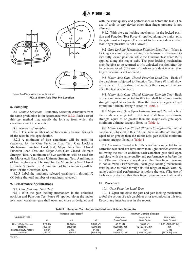 ASTM F1956-20 - Standard Specification for  Rescue Carabiners