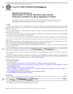 ASTM D5286-20 REDLINE ASTM D5286-20 - Standard Test Methods for Determination of Transfer Efficiency Under General Production Conditions for Spray Application of Paints - Page 1 preview