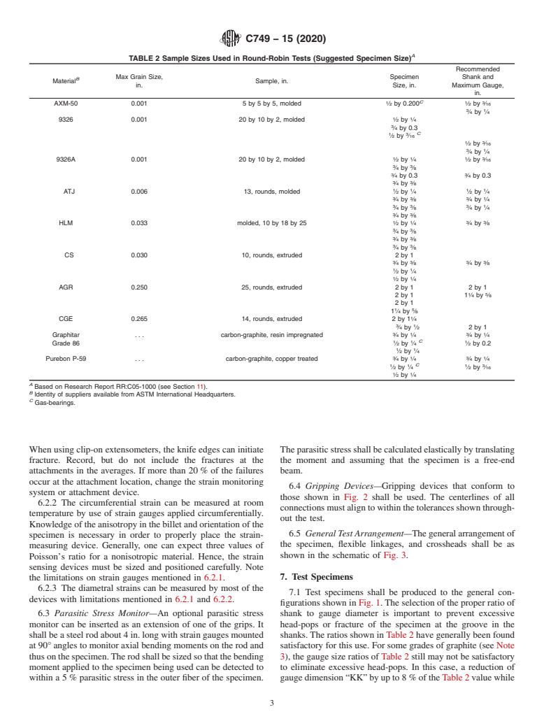 ASTM C749-15(2020) - Standard Test Method for  Tensile Stress-Strain of Carbon and Graphite