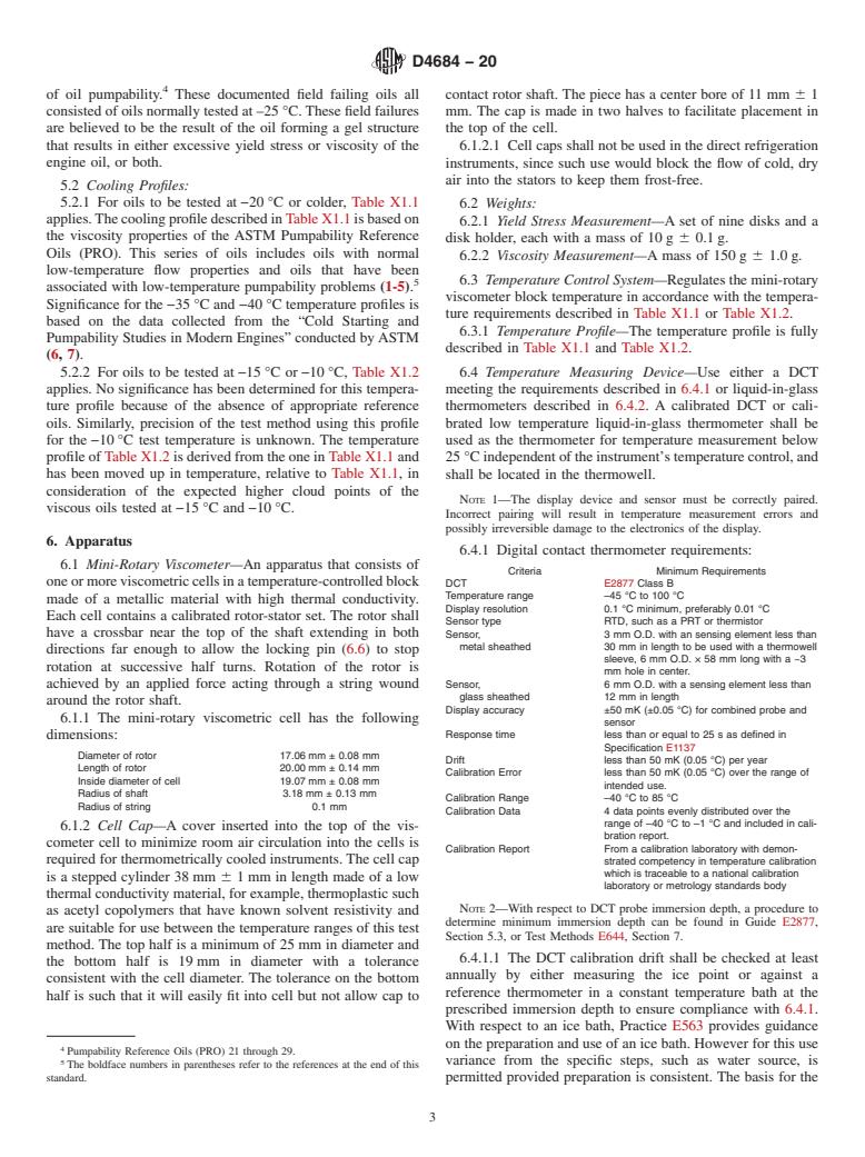 ASTM D4684-20 - Standard Test Method for Determination of Yield Stress and Apparent Viscosity of Engine  Oils at Low Temperature