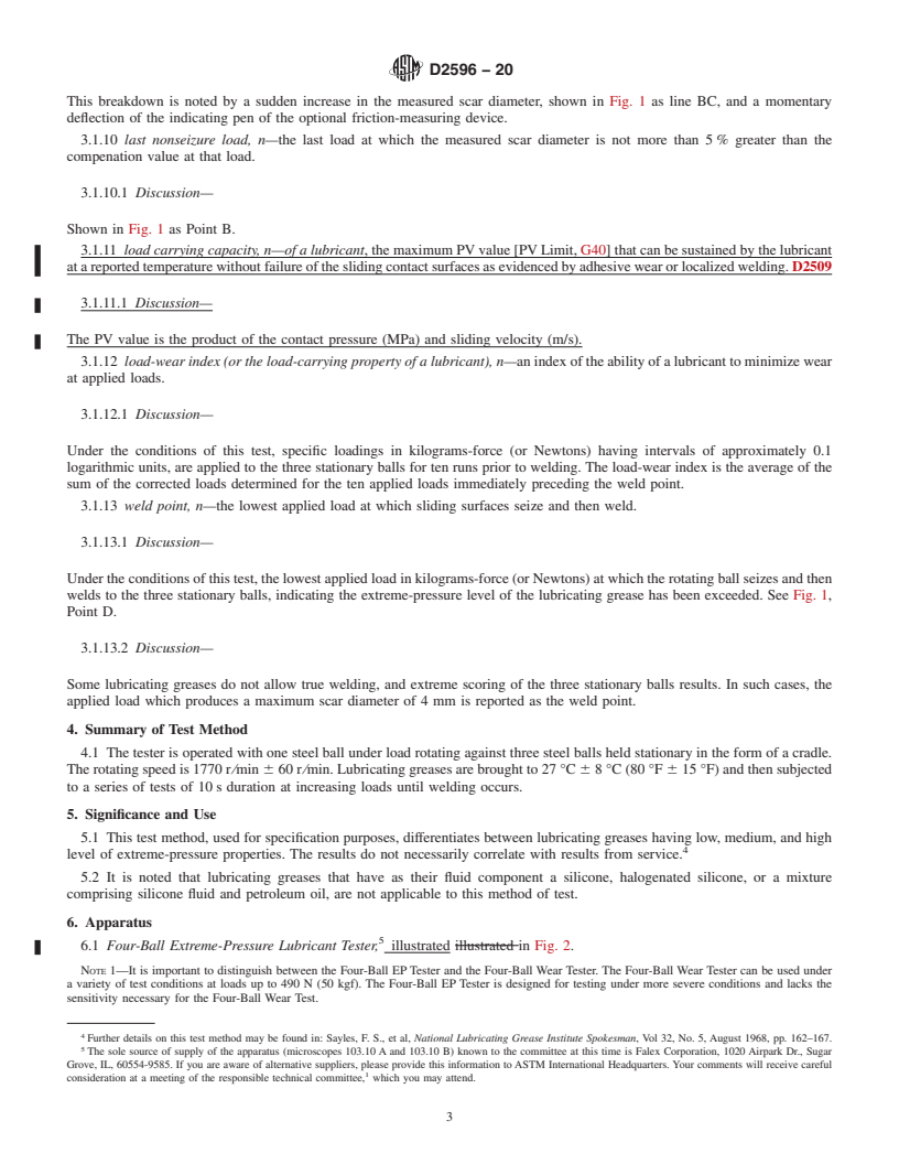 REDLINE ASTM D2596-20 - Standard Test Method for  Measurement of Extreme-Pressure Properties of Lubricating Grease   (Four-Ball Method)