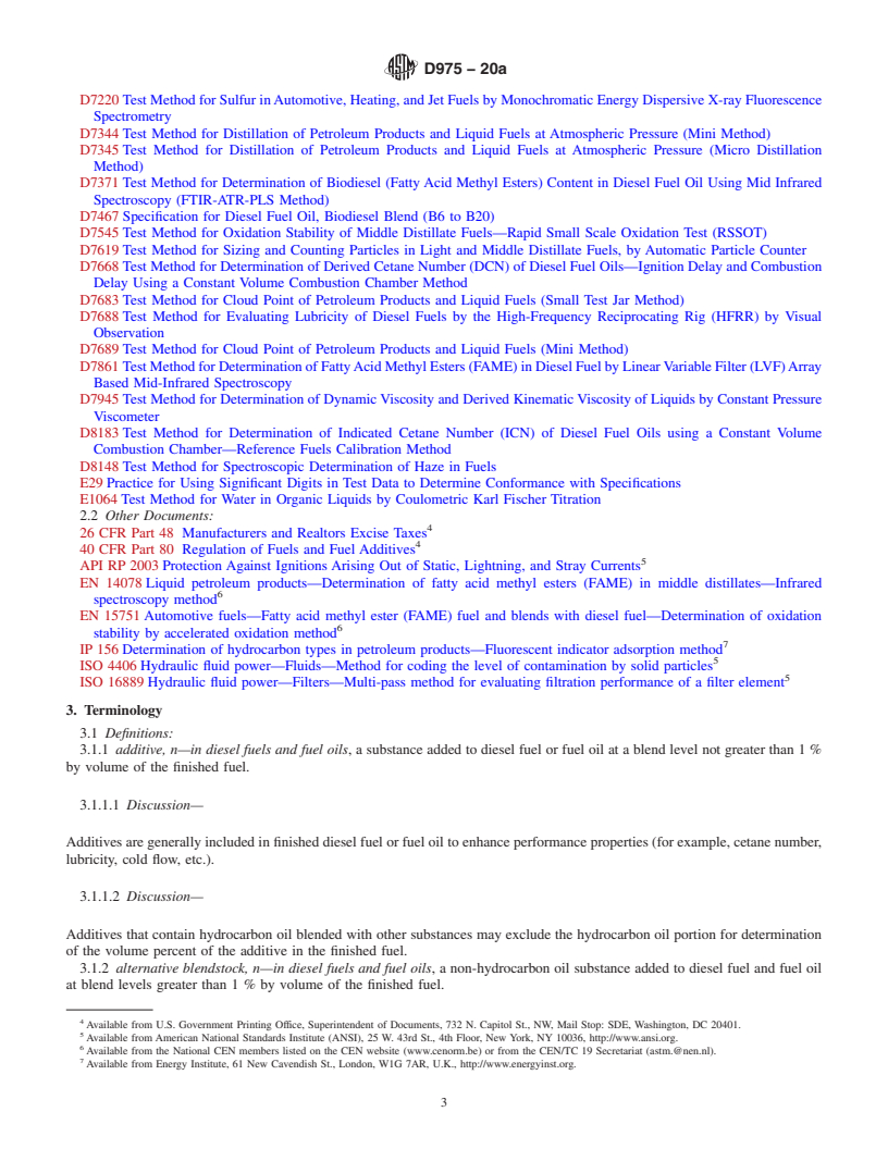 REDLINE ASTM D975-20a - Standard Specification for Diesel Fuel