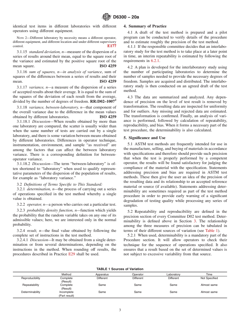 ASTM D6300-20a - Standard Practice for  Determination of Precision and Bias Data for Use in Test Methods   for Petroleum Products, Liquid Fuels, and Lubricants