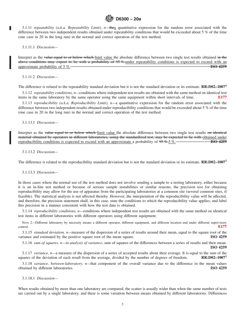 REDLINE ASTM D6300-20a - Standard Practice for  Determination of Precision and Bias Data for Use in Test Methods   for Petroleum Products, Liquid Fuels, and Lubricants