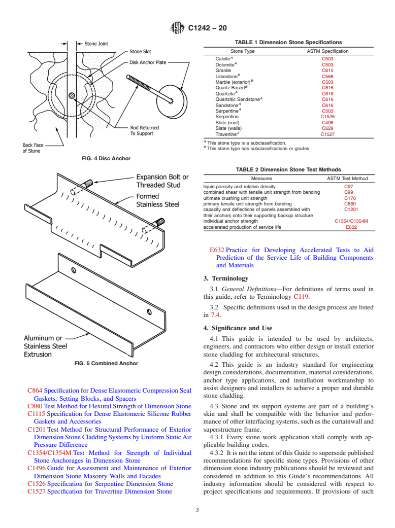 ASTM C1242-20 - Standard Guide for  Selection, Design, and Installation of Dimension Stone Attachment  Systems