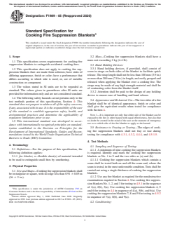 ASTM F1989-05(2020) ASTM F1989-05(2020) - Standard Specification for Cooking Fire Suppression Blankets - Page 1 preview