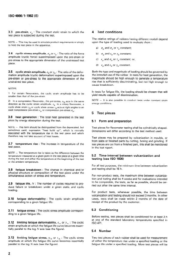 ISO 4666-1:1982 ISO 4666-1:1982 - Rubber, vulcanized -- Determination of temperature rise and resistance to fatigue in flexometer testing - Page 4 preview