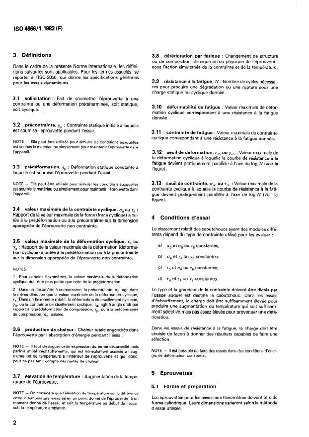ISO 4666-1:1982 ISO 4666-1:1982 - Caoutchouc vulcanisé -- Détermination de l'élévation de température et de la résistance a la fatigue dans les essais aux flexometres - Page 4 preview