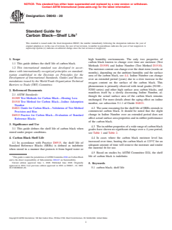 ASTM D8043-20 ASTM D8043-20 - Standard Guide for Carbon Black—Shelf Life