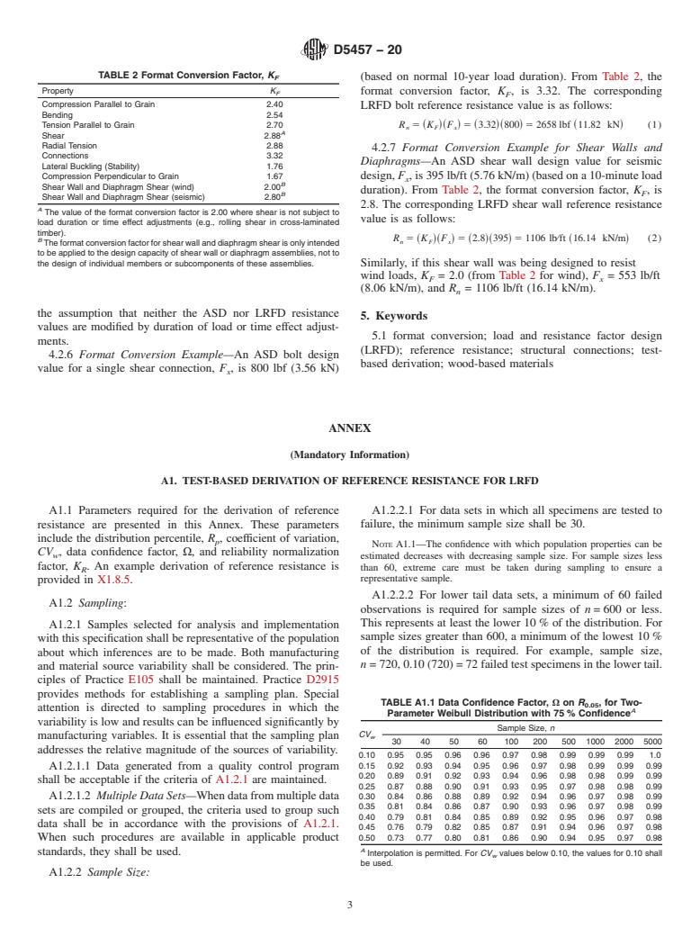 ASTM D5457-20 - Standard Specification for Computing Reference Resistance of Wood-Based Materials and  Structural Connections for Load and Resistance Factor Design