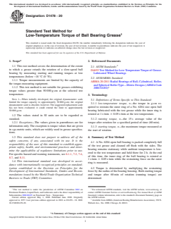 ASTM D1478-20 ASTM D1478-20 - Standard Test Method for Low-Temperature Torque of Ball Bearing Grease - Page 1 preview