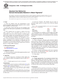 ASTM D305-84(2020) ASTM D305-84(2020) - Standard Test Method for Solvent-Extractable Material in Black Pigments - Page 1 preview