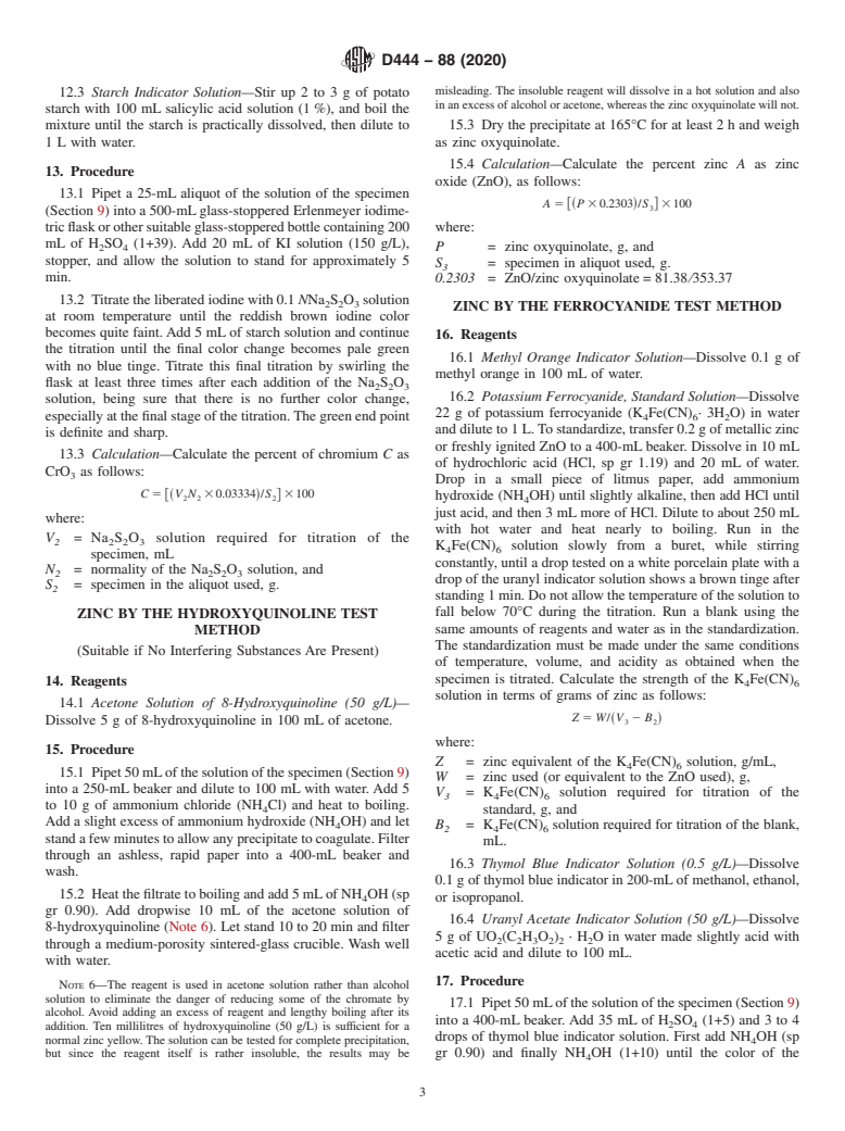 ASTM D444-88(2020) - Standard Test Methods for Chemical Analysis of Zinc Yellow Pigment (Zinc Chromate Yellow)