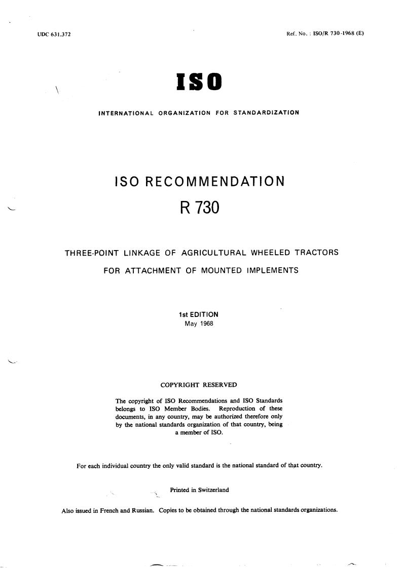 ISO/R 730:1968 - Title missing - Legacy paper document
Released:1/1/1968