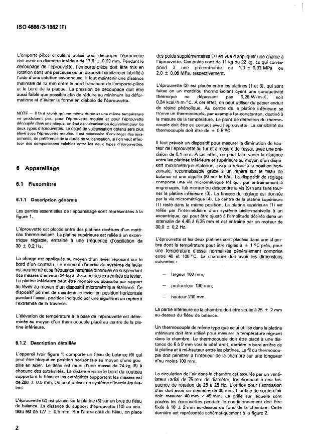 ISO 4666-3:1982 ISO 4666-3:1982 - Caoutchouc vulcanisé -- Détermination de l'élévation de température et de la résistance a la fatigue dans les essais aux flexometres - Page 4 preview