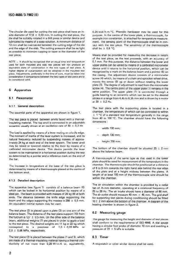 ISO 4666-3:1982 ISO 4666-3:1982 - Rubber, vulcanized -- Determination of temperature rise and resistance to fatigue in flexometer testing - Page 4 preview