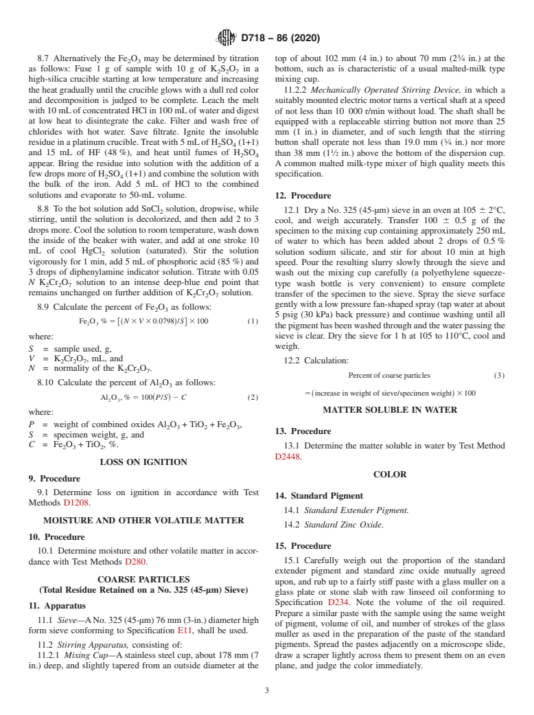 ASTM D718-86(2020) - Standard Test Methods for Analysis of Aluminum Silicate Pigment