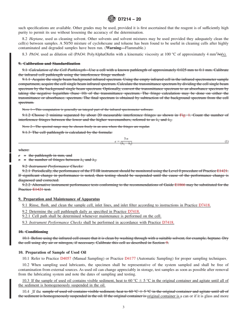 REDLINE ASTM D7214-20 - Standard Test Method for  Determination of the Oxidation of Used Lubricants by FT-IR  Using Peak Area Increase Calculation