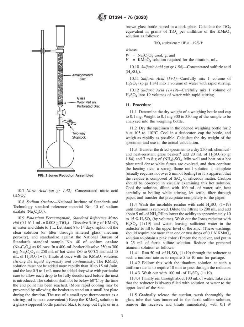 ASTM D1394-76(2020) - Standard Test Methods for Chemical Analysis of White Titanium Pigments