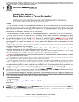 ASTM D5080-20 REDLINE ASTM D5080-20 - Standard Test Method for Rapid Determination of Percent Compaction - Page 1 preview