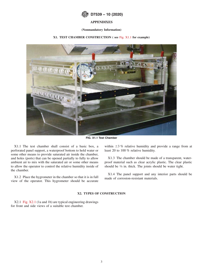 ASTM D7539-10(2020) - Standard Practice for Using a Test Chamber for Humidity Conditioning of Test Panels   of Pavement Marking Paints