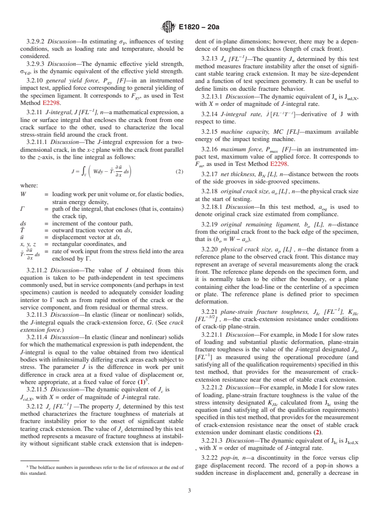 ASTM E1820-20a - Standard Test Method for  Measurement of Fracture Toughness