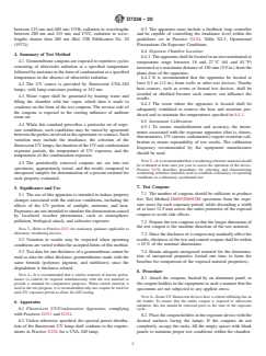 ASTM D7238-20 ASTM D7238-20 - Standard Test Method for Effect of Exposure of Unreinforced Polyolefin Geomembrane Using Fluorescent UV Condensation Apparatus - Page 2 preview