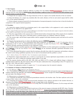 ASTM D7238-20 REDLINE ASTM D7238-20 - Standard Test Method for Effect of Exposure of Unreinforced Polyolefin Geomembrane Using Fluorescent UV Condensation Apparatus - Page 3 preview
