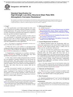 ASTM A871/A871M-20 ASTM A871/A871M-20 - Standard Specification for High-Strength Low-Alloy Structural Steel Plate With Atmospheric Corrosion Resistance - Page 1 preview