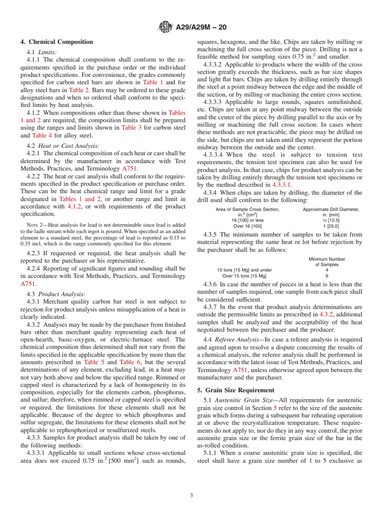 ASTM A29/A29M-20 - Standard Specification for General Requirements for Steel Bars, Carbon and Alloy, Hot-Wrought