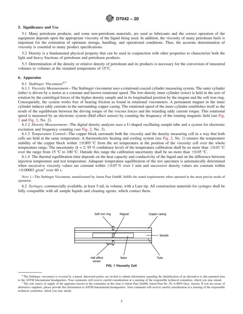 REDLINE ASTM D7042-20 - Standard Test Method for Dynamic Viscosity and Density of Liquids by Stabinger Viscometer  (and the Calculation of Kinematic Viscosity)