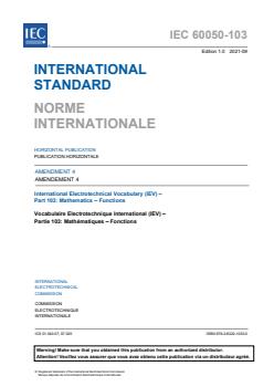 IEC 60050-103:2009/AMD4:2021 - Amendment 4 - International Electrotechnical Vocabulary (IEV) - Part 103: Mathematics - Functions - Page 3 preview