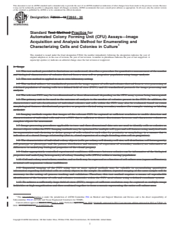 REDLINE ASTM F2944-20 - Standard Practice for  Automated Colony Forming Unit (CFU) Assays—Image Acquisition  and Analysis Method for Enumerating and Characterizing Cells and Colonies  in Culture